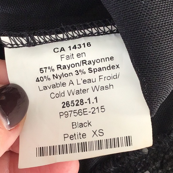 MISS ALLIAGE PETITE BLACK FORMAL BLOUSE - Picture 10 of 10